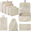 8Pc Travel Packing Cubes Organizer Set with Foldable Cosmetic Bag