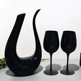 6pcs Black Glass Goblets