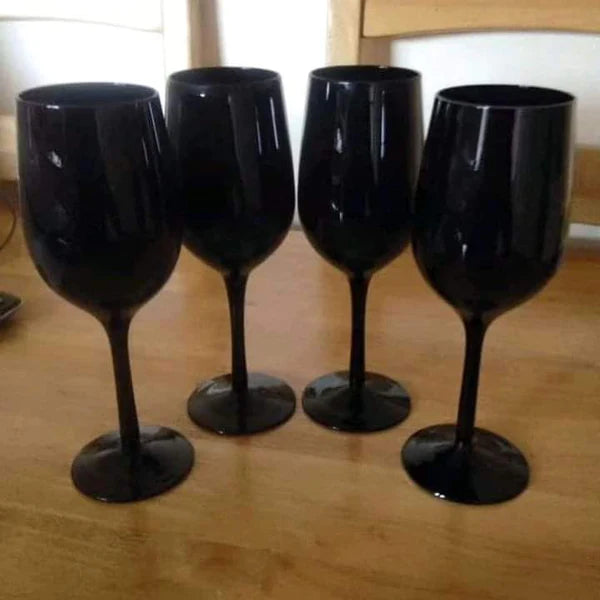 6pcs Black Glass Goblets