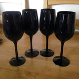 6pcs Black Glass Goblets