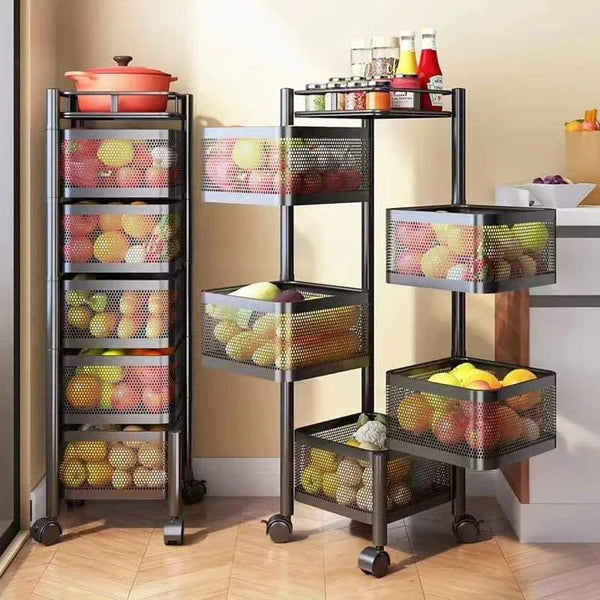 Rotating Multifunctional Storage Rack with wheels