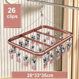 New High quality Windproof Aluminium Alloy Clothes Hanger-26clips