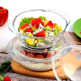 3pcs Glass Casserole Dish With Lid