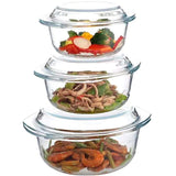 3pcs Glass Casserole Dish With Lid