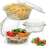 3pcs Glass Casserole Dish With Lid