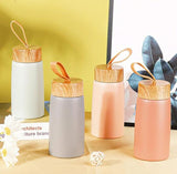 Flask strap with bamboo lid