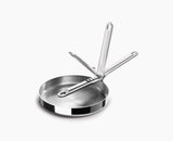 Joseph Joseph Space Steel frying pan cooking on an induction hob