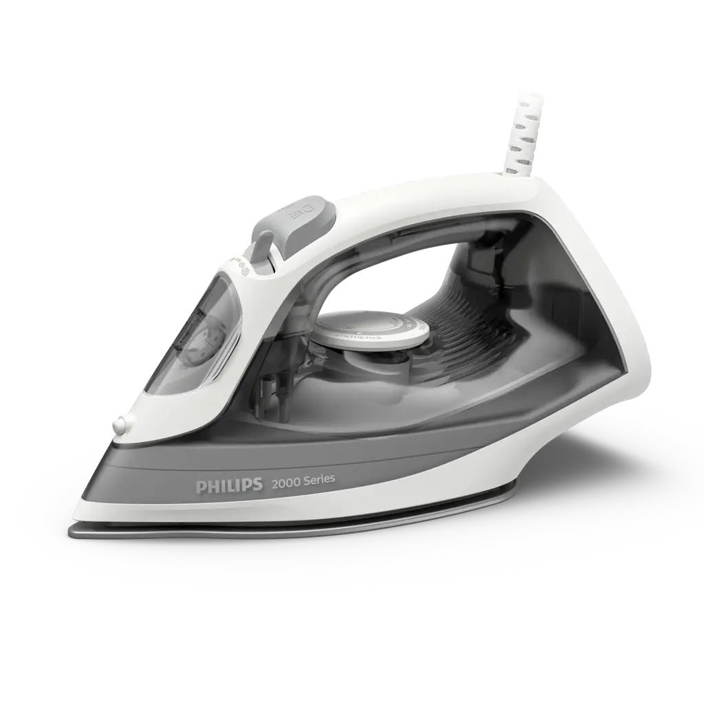 Philips 2000 Series Steam Iron 2000W - 25g/min Continuous Steam, 250ml Tank, 4 Steam Settings, Non-Stick Soleplate