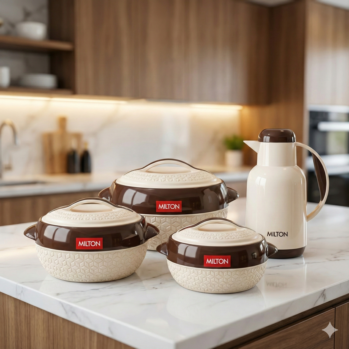 Milton Matrix Hotpot Set 4 Pcs  1000ml 1500ml 2500ml Food Containers + 1000ml Flask for Hot Meals and Drinks