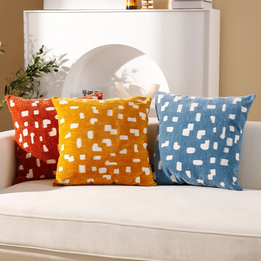 Decorative Throw Pillow Covers 45x45cm Soft Chenille Velvet Cushion Cases for Sofa & Bed | Modern Home Décor