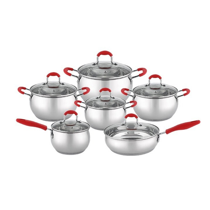 Signature Home Cooking Pot Set Stainless Steel Cookware Set Pots and Pans Kitchen