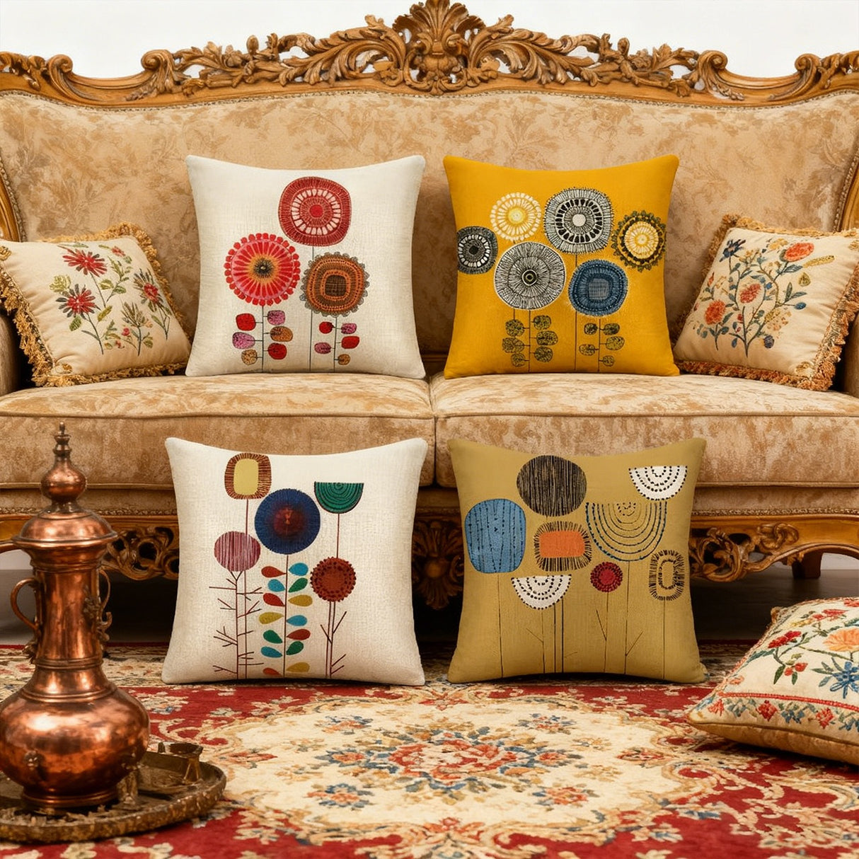 Retro Fashion Cotton Linen Blend Throw Pillow Covers