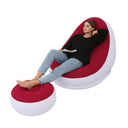 2-in-1 Inflatable Lounge Sofa Bed with Footstool – Portable
