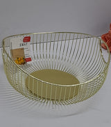 HANDLED Metallic Golden Fruit Basket