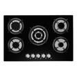 Hisense HGH751BG01 76cm 5 burner black glass gas hob