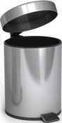 Bon Appetit mirror polished stainless steel pedal dustbin with lid open and inner basket