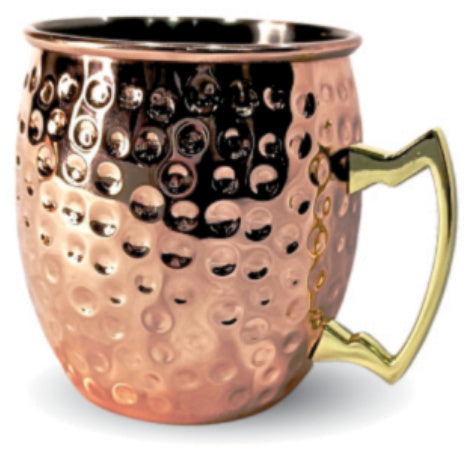 Bon Appetit hammered copper finish Moscow Mule mug with brass handle, 350ml and 500ml