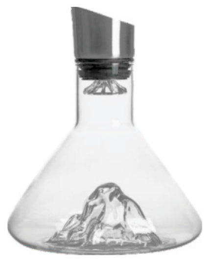 Bon Appetit enhanced wine decanter 1.5L with sculpted peak base and stainless steel filter
