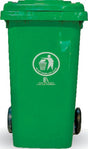 Bon Appetit green two-wheel garbage bin with hinged lid, 120L and 240L