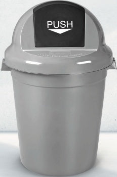 Bon Appetit grey dustbin with self-closing spring push flap lid, 45L and 60L
