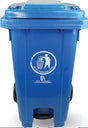 Bon Appetit blue 100L step-on dustbin on two wheels with foot pedal