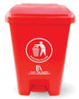 Bon Appetit red 30L step-on pedal dustbin with Save The Earth logo