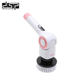 DSP Electric Spin Scrubber, IPX7 Waterproof, Adjustable Telescopic Pole Adjustable Angles, 3 speeds Electric Spin Brush for Cleaning Bathroom Tub Floor Tile Basin, LED Display