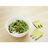 Joseph Joseph Hands-On 27.9cm melamine salad bowl with its hand-shaped servers.