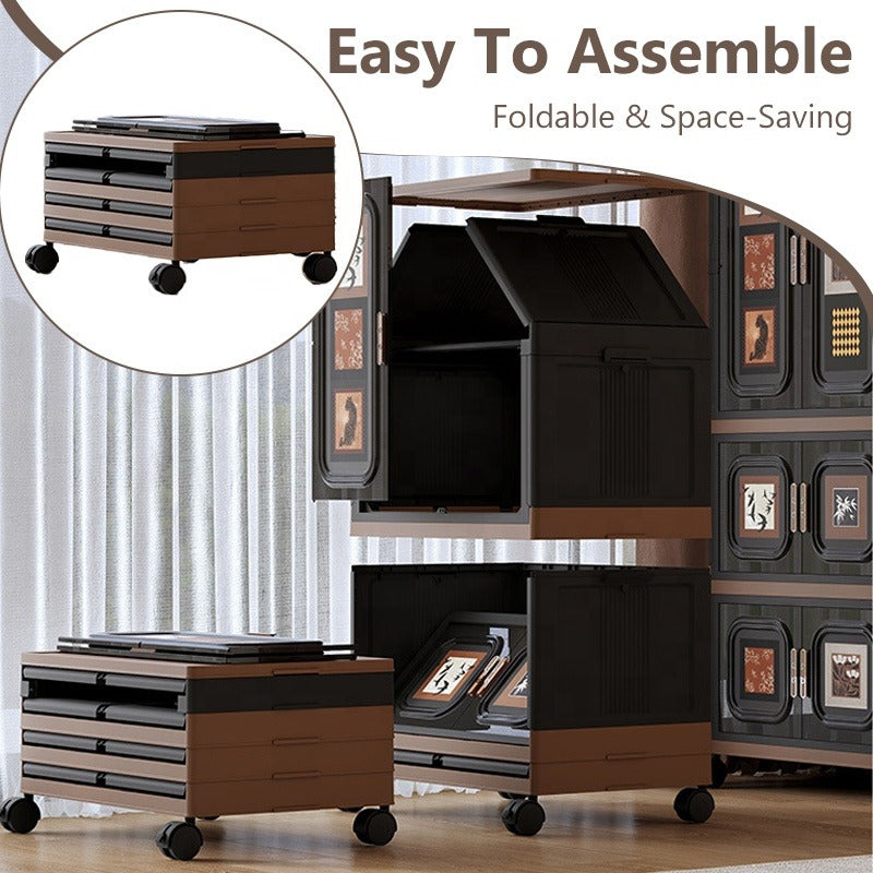 Large Capacity Foldable Wardrobe Portable Closet with Wheels | Easy-Assemble Removable Storage Cabinet for Baby, Kids & Adults