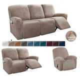 Recliner Sofa Covers Velvet Stretch Reclining Couch Covers