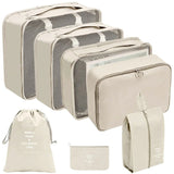 Travel Set: 8 Piece Packing Cubes, Digital Luggage Scale, Family Travel Wallet and Folding Umbrella