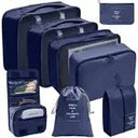8pcs Travel Packing Organizer Set with Cosmetic Pouch/ Luggage Organizer