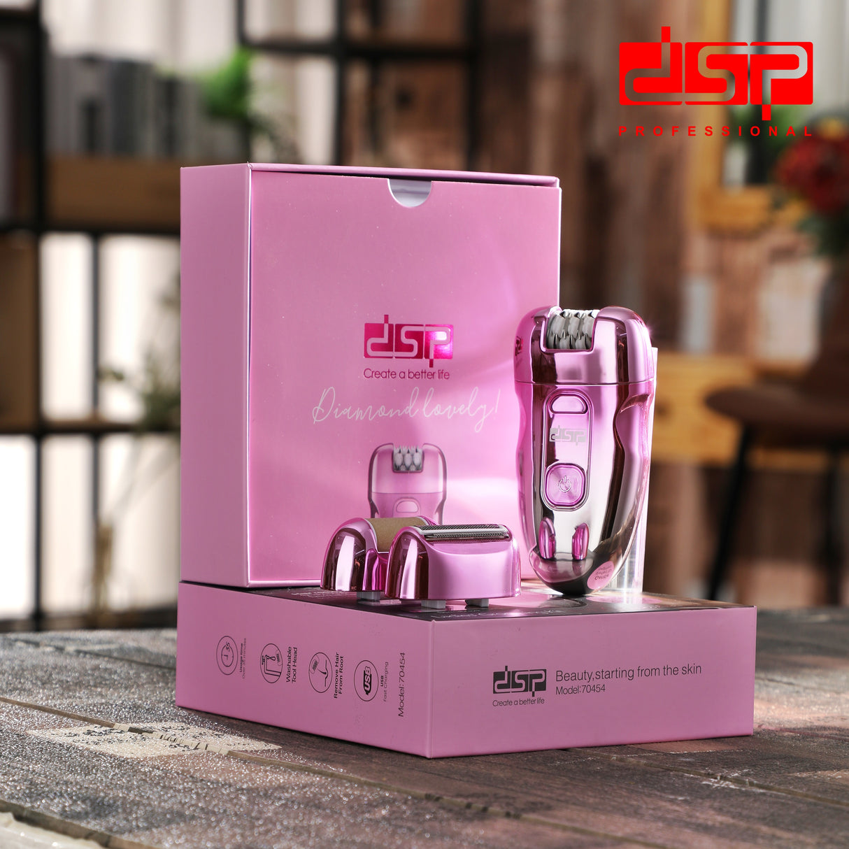 DSP 3-in-1 Electric Facial Hair Remover | Eyebrow Trimmer, Ladies Shaver & Epilator