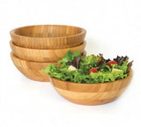 Large 30cm Bamboo Salad Serving Bowl Eco-Friendly Wooden Bowl for Salads, Fruits & Party Platters