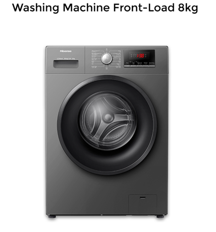 Hisense 8kg Front Load Full Automatic Washing Machine Grey | WFQP8014EVMT