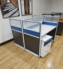 4 Way Office Workstation Desk Table Modular Computer Cubicle Team Workspace Furniture for Corporate Office