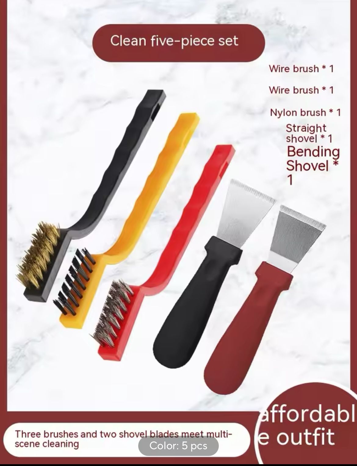 5 pcs Kitchen Cleaning Brush Set