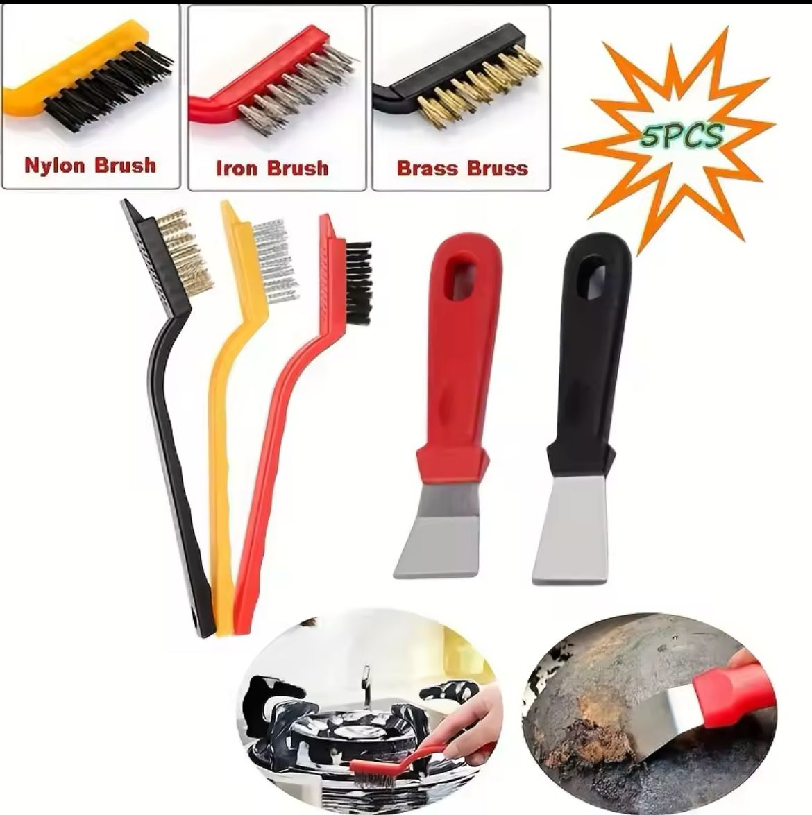 5 pcs Kitchen Cleaning Brush Set
