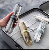 Portable tooth brush/paste holder