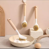 Kitchen /surface cleaning brush with wooden handle 2pcs