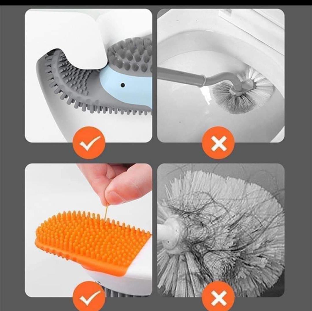 Duck shaped toilet brush holder + silicone toilet brush