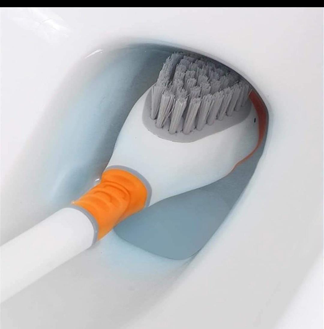Duck shaped toilet brush holder + silicone toilet brush