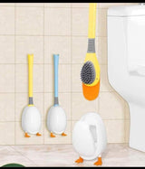 Duck shaped toilet brush holder + silicone toilet brush