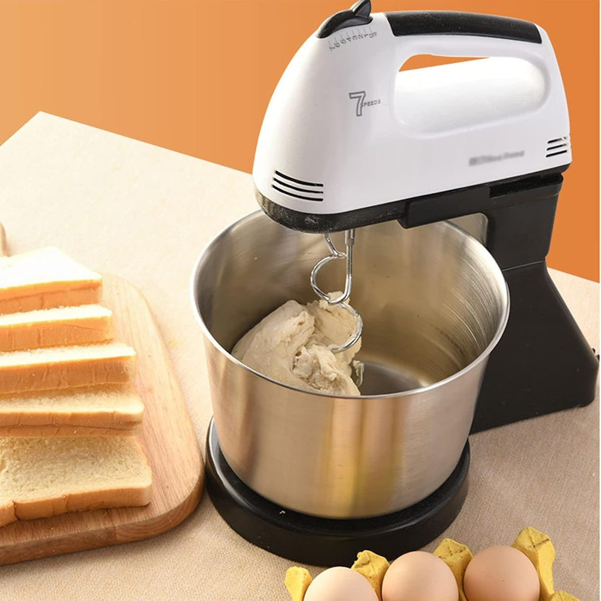 7-Speed Stand Mixer & Hand Mixer 2 In 1, Electric Hand Mixer With 2L Stainless Steel Bowl
