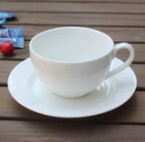 Danny Home 12-Piece Fine Porcelain Cup & Saucer Set | 6 x 260ml Cups & 6 Saucers Plain White