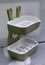 Mouse-shaped double layer soap dish