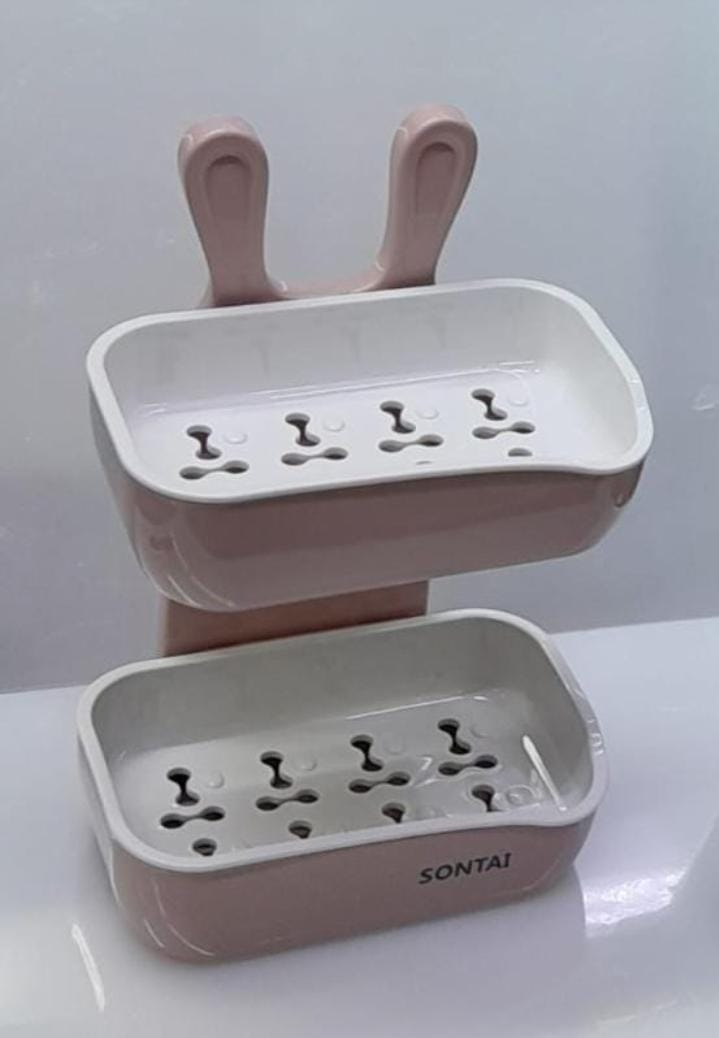 Mouse-shaped double layer soap dish