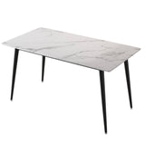 Stylish Stone Table with Black Legs