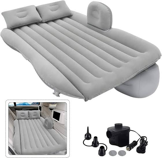 Portable inflatable car back seat bed