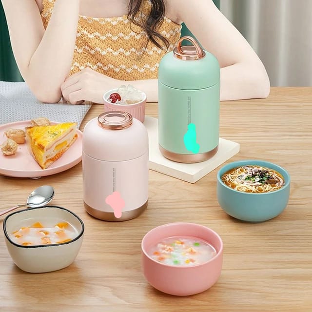Hot Lunch Set: Sensan 800ml Thermos Food Flask and 2 Compartment Insulated Bag